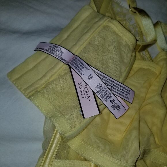 NWT Victoria’s Secret Dream Angels lemon yellow unlined lace-up corset top XL N - Picture 9 of 13